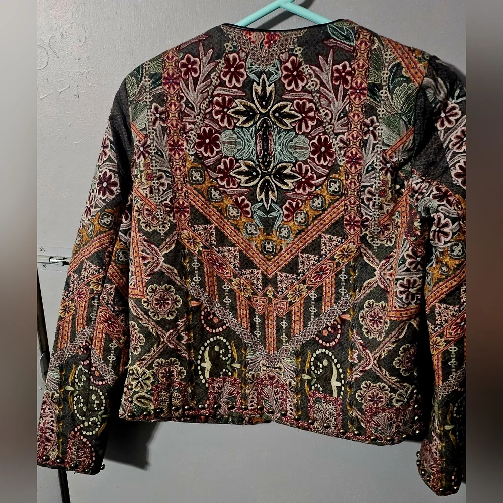 Womens Anthropology Hemant & Nandita Bohemian Embrod. Studded Jacket size Sm - Picture 4 of 9